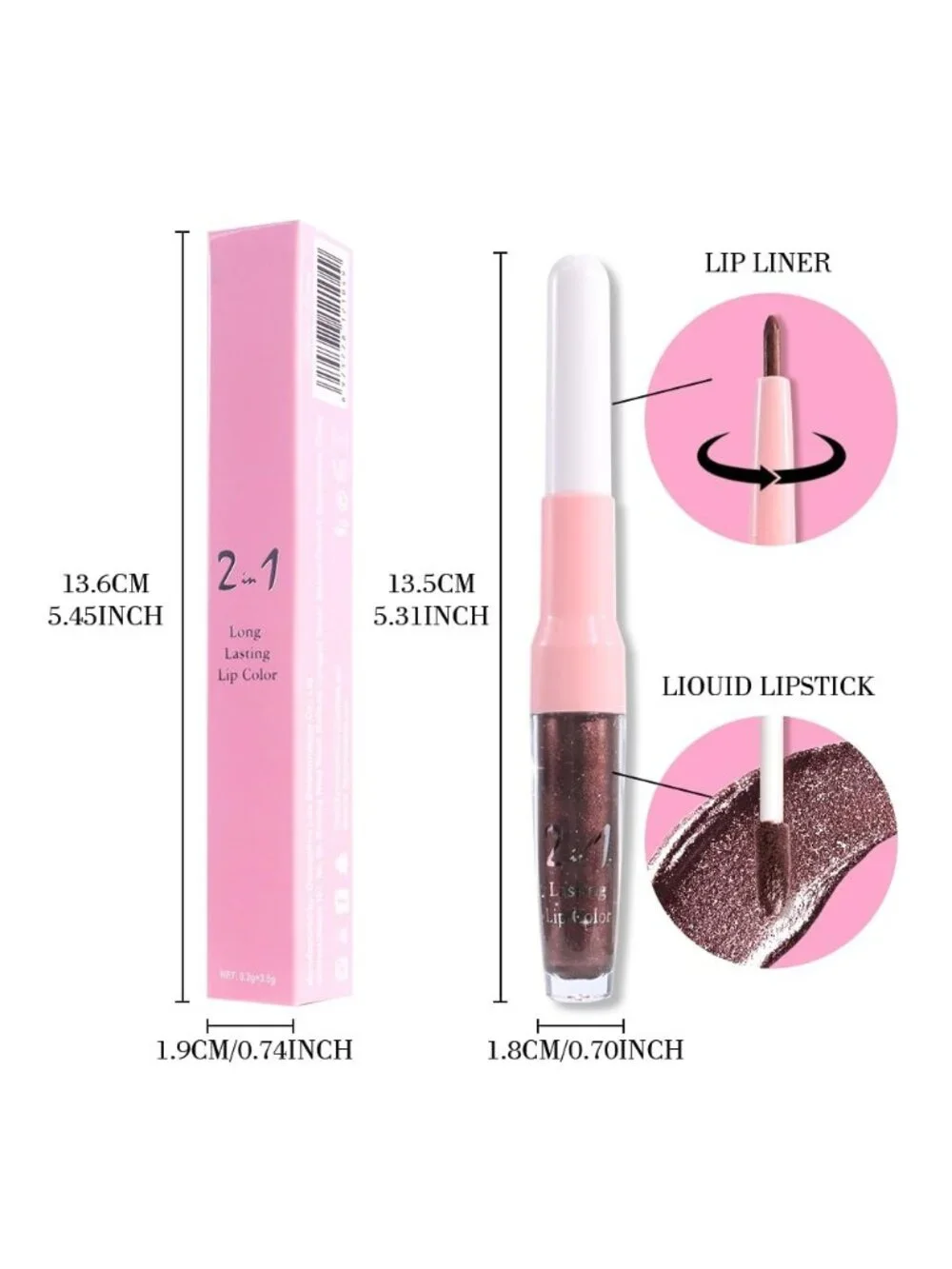 Womens 11# Dark Brown-Metallic Glitter Liquid Lipstick lippies Lip Gloss